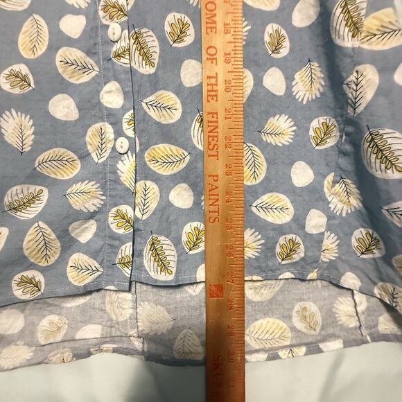 Shana Womens Tunic Lagenlook Art to Wear SIZE SMALL Button Up LEAF Print Fall - Picture 8 of 13